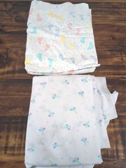 Lot of Nursery theme Fabric, white with footprints and balloons, 1lb 10oz