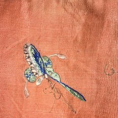 Antique Chinese Embroidered Silk Floral Pattern, Birds Theme