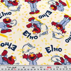 Vintage Bedtime Elmo Poly Blend Craft Fabric FAT EIGHTH 9″ x 22″