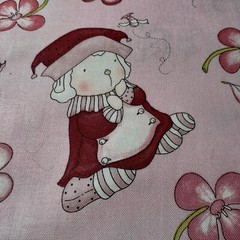 Cotton Sewing Fabric Pink Flower Bunnies Bees Crafting Quilting Fashion 3 yd