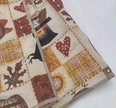 Thankgiving Fall Patchwork Fabric Turkey Pilgrim Crow Pumpkin 84″ L x 60″ W