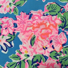 Lilly Pulitzer Cotton Poplin Fabric Multi Rose To The Occasion 36″ X 57″