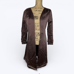 Vintage Union Made Womens Coat Lining Salvaged Brown Satin Wool Textile READ