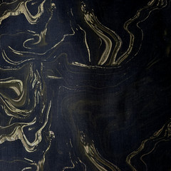 Black, Brown, Metallic Gold – Marbled Cotton Shirting from Camelot