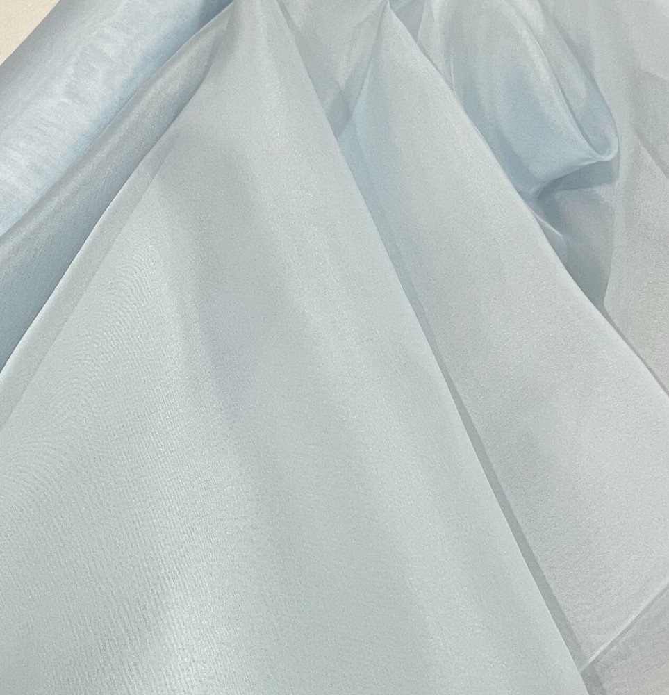 Light Blue 100% silk organza fabric 45” width Sold by the yard
