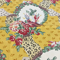 Brunschwig & Fils Out of Africa Fabric 2 Pcs Cotton Yellow Leopard Floral READ