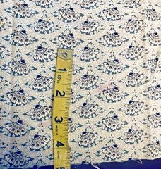 VTG Victorian Fans with Floral Design in Blue Black & Gray 41″x10″ Remnant
