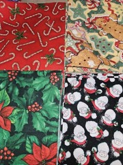 Lot Of 250 Fabric Squares 5″ Charm Lot Rotary Cut Christmas Snowmen, Trees Etc B