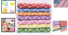 Vibrant 20″ x 20″ Cotton Patchwork Fabric Bundle – 7 Floral Fat Quarters