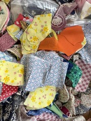 Vintage Cotton Fabric Scraps For Crumb Quilts & Crafts Junk Journal 5 Pounds LOT