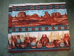 Monument Valley Stripe from Michael Miller Fabrics browns, turquoise, black