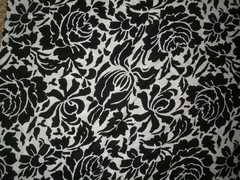 #524 Black White Large Roses Floral 60″ x 40″ New