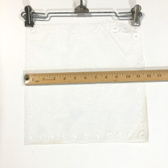 Fabric lace panel square – Owl on Branch – white sewing craft Vintage