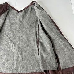 Vintage Union Made Womens Coat Lining Salvaged Brown Satin Wool Textile READ