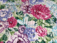 1 Yd X 60″ Vintage Seersucker Floral Cotton Fabric BTY Purple Pink 36″ X 60″