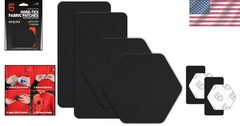 Durable 2-Pack GORE-TEX Fabric Patches: Hexagon & Rectangle Sizes Included