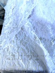 White Floral Lace Fabric By the Yard 54″ Wide