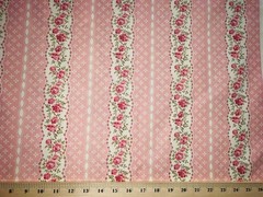 Pink Roses Floral Vintage Look Shabby Chic Apparel Quilting Cotton Fabric t1/1