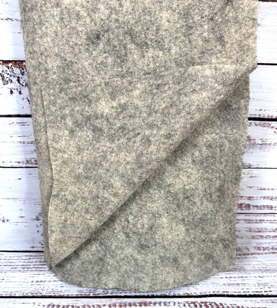 Vintage National Nonwovens Cream Black Wool Blend Felt Felted Boil Homespun BTHY