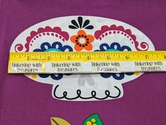 Halloween Masks New Fabric “Day of the Dead” Colorful Purple Cotton Approx 2 Yds