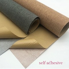 1M Self Adhesive Linen Fabric DIY Wallpaper Upholstery Crafts Furniture Material
