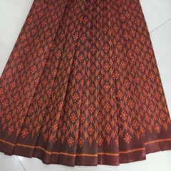 Antique Silk100%Thai Pattern Hand Woven Fabric Brown Orange Cloth/Skirt Crafting