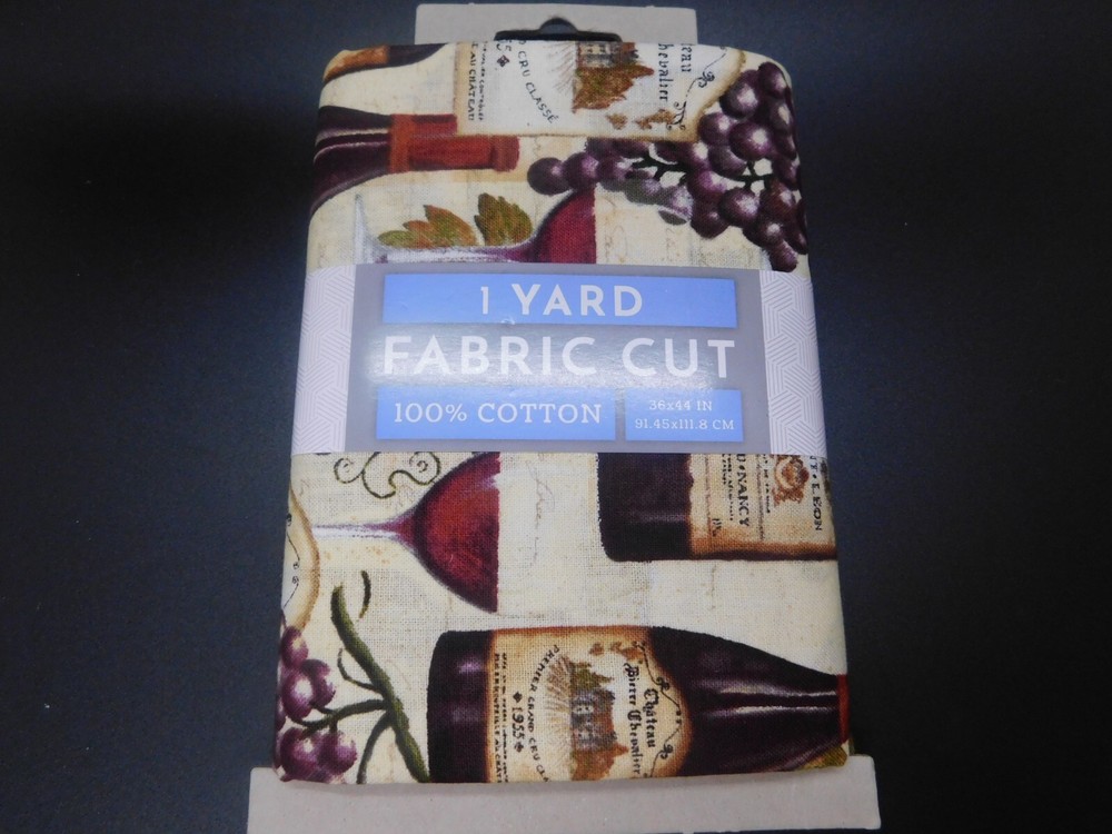 David Textiles cotton precut fabric 100%cotton Chateau Vin Rouge 36 x 44 in