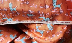 3YD 2009 Jay McCarroll BROWN Woodland Wonderland Deer & Mushrooms Fabric