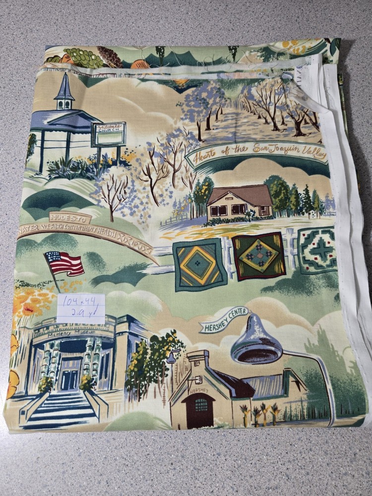 Hoffman California Fabrics Cloth And Quilts Screen Print Hershey Center 2.9 Yard