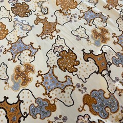 100% Mulberry Silk 23 Momme Heavy Fabric Vintage Print 55″ wide 1 meter XX130