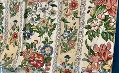 VTG Chintz Polished Cotton Multicolored Florals Ribbon w/ Lace Stripe 16″x21½”