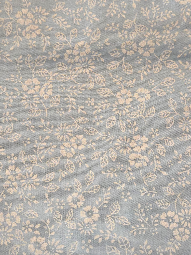 Fabric 100% Cotton Light Blue with White Flowers on Light Blue 38″ W X 36″ L