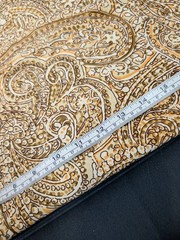Brown Paisley Sewing Fabric Silky Synthetic Print 5 Yards Fashion Apparel Lining