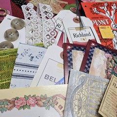 Junk Journal Lot 1 Lb Ephemera Trim Lace Fabric Craft Collage Paper Book Cover