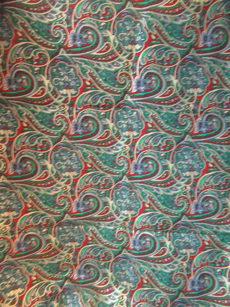 Paisley Floral Unbranded Metallic Gold Accents COTTON FABRIC VTG SBTYX44″W