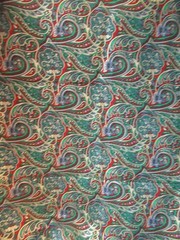Paisley Floral Unbranded Metallic Gold Accents COTTON FABRIC VTG SBTYX44″W