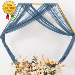 Dusty Blue Wedding Arch Draping Fabric 1 Panel 29″ X 20 FT Extra Long Gauze Drap