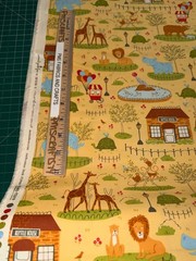 MODA Animal Park Fun 100% cotton fabric yard 36×44 Animals on Gold tone 20960 19
