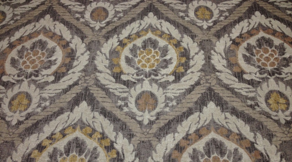BALLARD DESIGNS SCANDICCI GRAY KRAVET DAMASK MULTI-USE FABRIC 2.1 YARDS 55″W