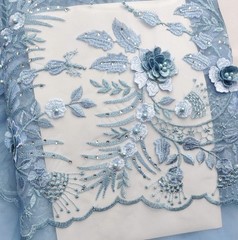 SanVera17 African Lace Fabric (Blue) 5 Yards