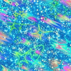 BTY Oasis Fabrics SHOOTING STARS Blue Print 100% Cotton Quilt Fabric by the Yard