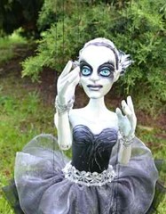 Czech Folk Art Puppet Black Ballerina – Handmade Original Puppet