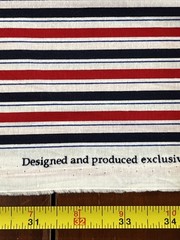 Joann Exclusive Patriotic Stripe Fabric Red White Blue Cotton USA 36L x 43W