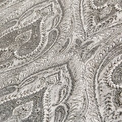 Grey & Cream Paisley Damask Fabric By The Yard, Jacquard Weave Fabric Upholstery