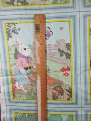 Vintage Cyrus Clark Story Book Cheater Quilt Mr Rabbit 18 Panel Pastels 81×37″
