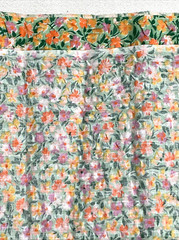 VTG 1970s TG&Y 3-1/2 Yards x 36″ Gingham Seersucker Fabric Tiny Colorful Flowers