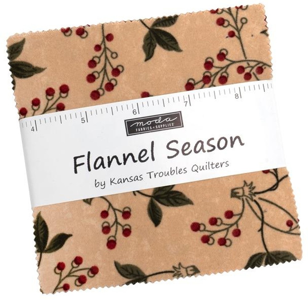 Moda FLANNEL SEASON Charm Pack 100% Cotton 5-inch Precut Fabric Squares (42 pcs)
