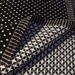 BLACK WHITE SWISS DOT TWEED FABRIC 58″ BY THE SMAL POLKA DOT FASHION FABRIC
