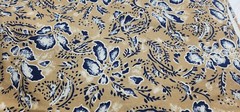 Vintage Fabric * floral * 100% cotton – 40″ x 130″ blue over 3.5yds long