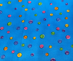 QUILT DIVA #13042-BUTTONS ON BLUE BY AMY BRADLEY -1 YARD